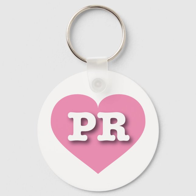Puerto Rico Pink Heart - I love PR Keychain (Front)