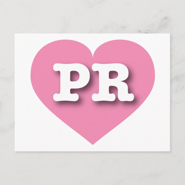 Puerto Rico Pink Heart - I love PR Postcard (Front)