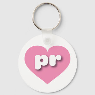 Puerto Rico pink heart - mini love Keychain
