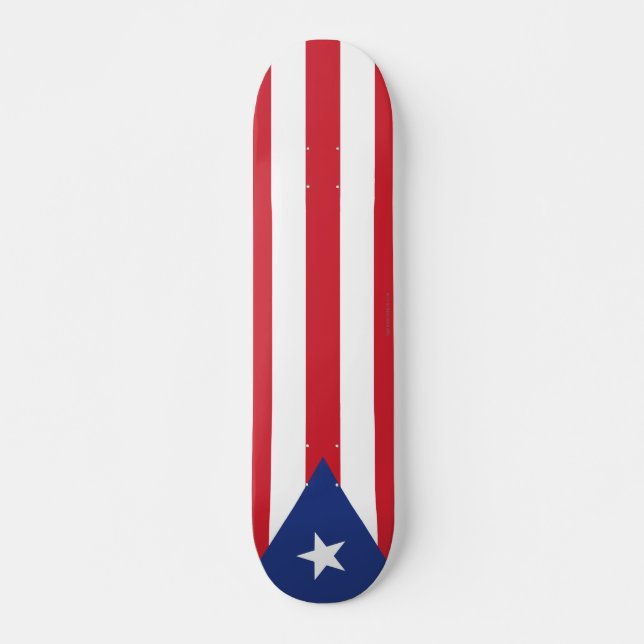 Puerto Rico Plain Flag Skateboard (Front)