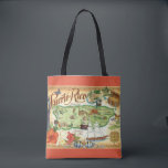 Puerto Rico Postcard Map Shoulder Tote<br><div class="desc">A vintage,  very colourful postcard map of Puerto Rico repurposed!  You can alter the back and personalize it however you like or simply purchase the tote as is. We think it's perfect!</div>
