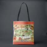 Puerto Rico Postcard Map Shoulder Tote Bag<br><div class="desc">A vintage,  very colourful postcard map of Puerto Rico repurposed!  You can alter the back and personalize it however you like or simply purchase the tote as is. We think it's perfect!</div>