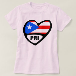 Puerto Rico PRI Heart Flag T-Shirt
