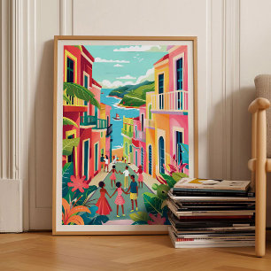 Puerto Rico Print Puerto Rico Illustration Puerto 