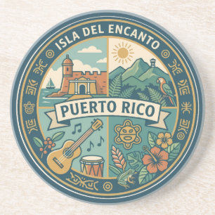 Puerto Rico Puerto Rican Culture Illustration Coaster