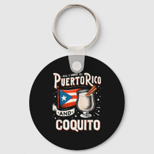 Puerto Rico Puerto Rican Eggnog Christmas Rum Coqu Keychain