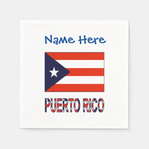 Puerto Rico Puerto Rican Flag Blue Personalization Napkin