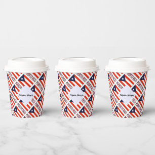 Puerto Rico Puerto Rican Flag Tile Personalized Paper Cups