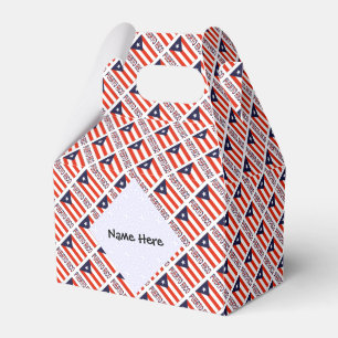 Puerto Rico Puerto Rican Flag Tiled Black Personal Favor Box
