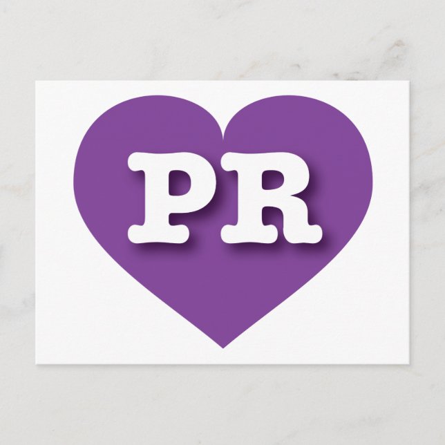 Puerto Rico Purple Heart - I Love PR Postcard (Front)