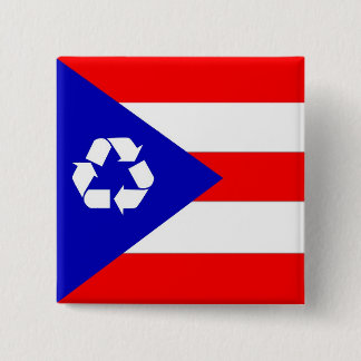 Puerto Rico recycle flag 2 Inch Square Button