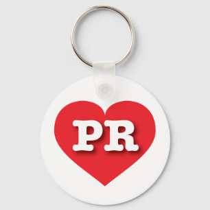 Puerto Rico Red Heart - I love PR Keychain