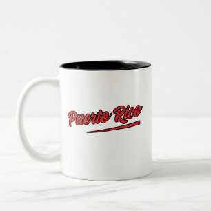 Puerto Rico Red Typography Two-Tone Coffee Mug