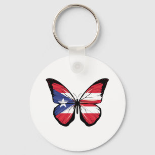 Puerto Rico ripped Flag Keychain