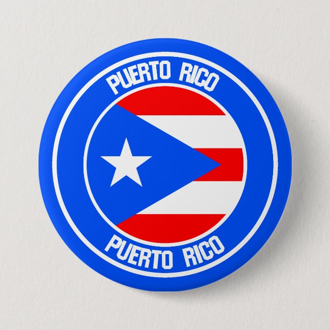 Puerto Rico Round Emblem 3 Inch Round Button (Front)