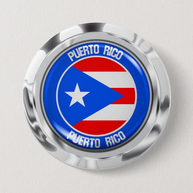 Puerto Rico Round Emblem 3 Inch Round Button (Front)