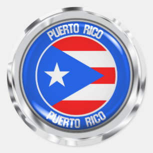 Puerto Rico Round Emblem Classic Round Sticker