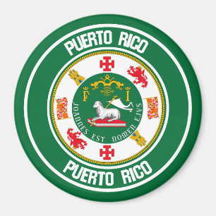Puerto Rico Round Emblem Magnet