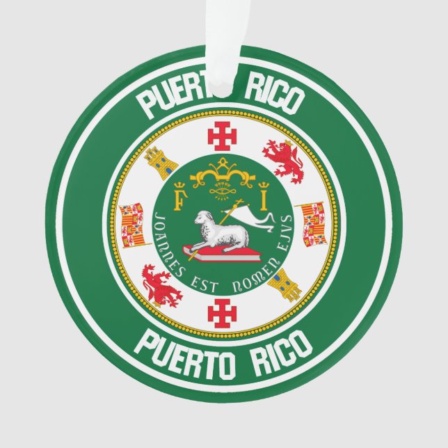 Puerto Rico Round Emblem Ornament (Front)