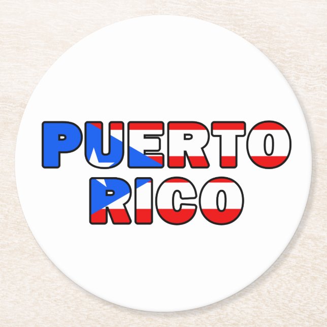 Puerto Rico Round Paper Coaster (Front)
