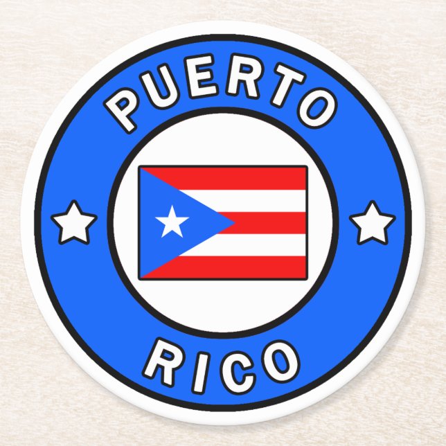 Puerto Rico Round Paper Coaster (Front)