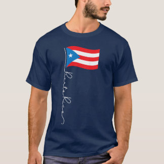 Puerto Rico Signature Flag Pole Patriotic Puerto R T-Shirt