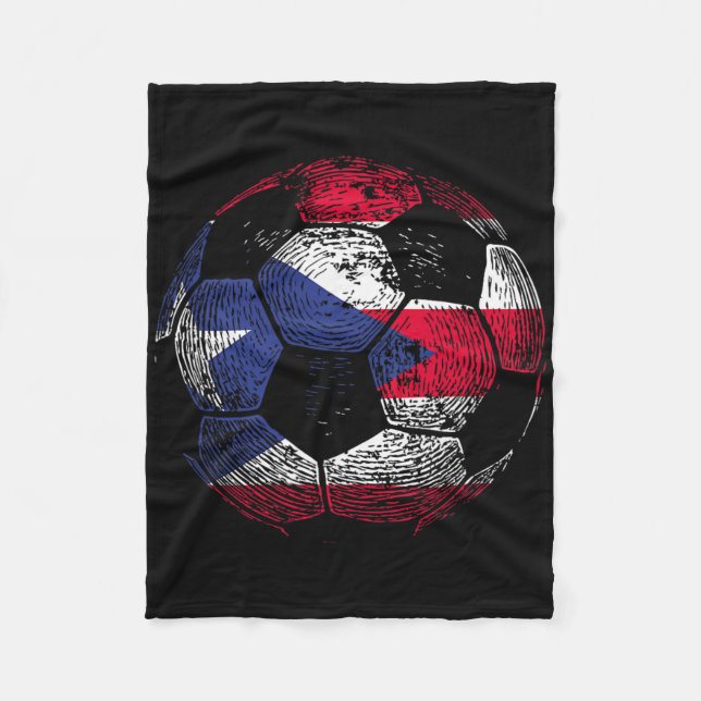 Puerto Rico Soccer  Fleece Blanket (Front)