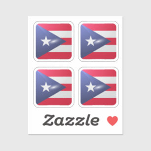Puerto Rico square glossy flag