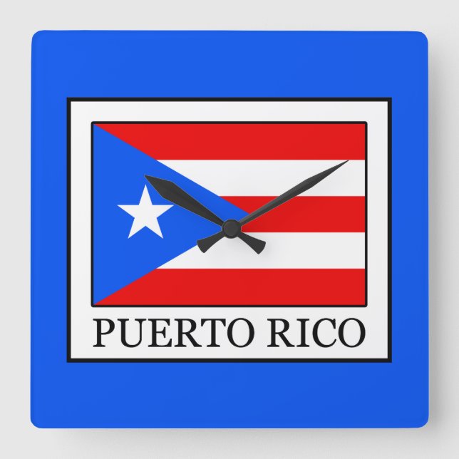Puerto Rico Square Wall Clock (Front)