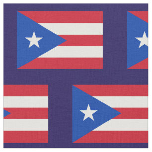 Puerto Rico State Flag Blue Background Fabric