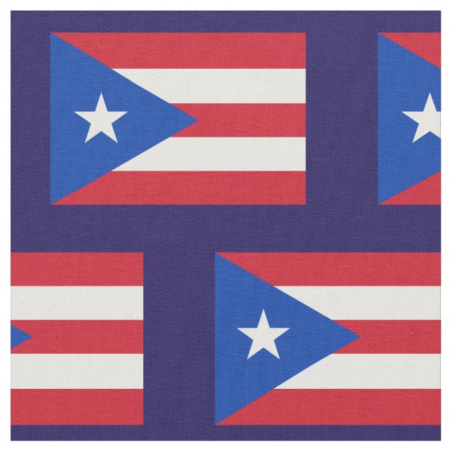 Puerto Rico State Flag Blue Background Fabric (Close Up)