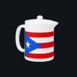 Puerto Rico State Flag Teapot<br><div class="desc">Enhance your tea time with a touch of Puerto Rican pride using our exclusive teapot featuring the flag of Puerto Rico! Designed to combine elegance with cultural expression, this teapot is more than just a kitchen essential; it’s a celebration of Puerto Rican heritage and cultural pride. The vibrant design prominently...</div>