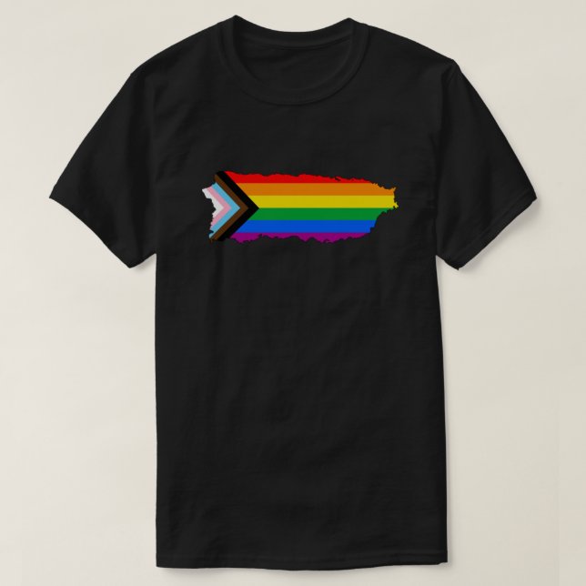 Puerto Rico State Pride LGBTQ Progress Pride T-Shirt (Design Front)