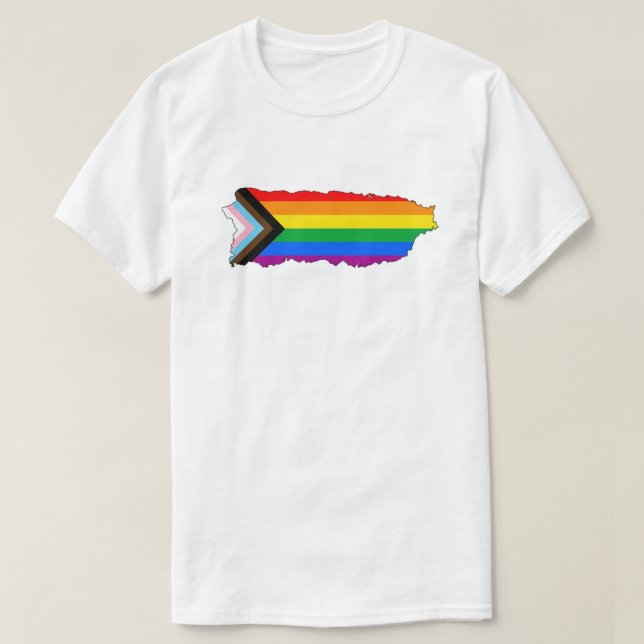 Puerto Rico State Pride LGBTQ Progress Pride T-Shirt (Design Front)
