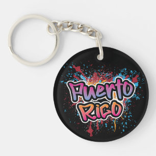 Puerto Rico Street Art Graffiti Keychain