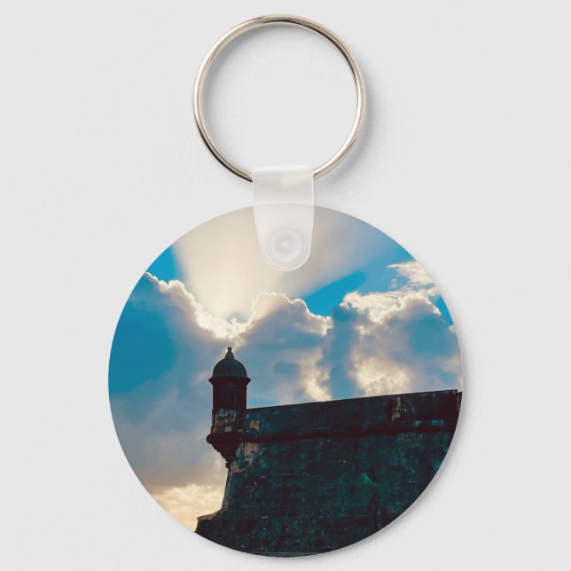 Puerto Rico Stylish Modern  Keychain (Front)