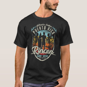 Puerto Rico Surfing Vintage Retro Surfer Rincon Be T-Shirt