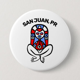 Puerto Rico Taino Atabey Custom Town 3 Inch Round Button
