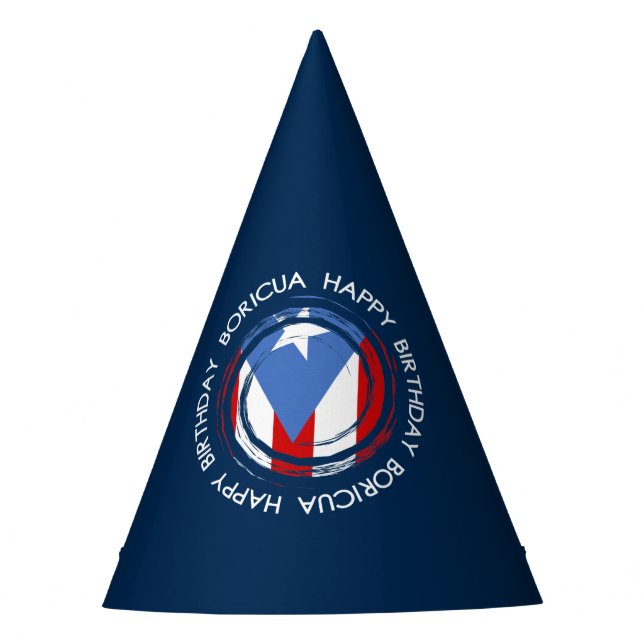 Puerto Rico Themed Birthday Party Hat (Front)