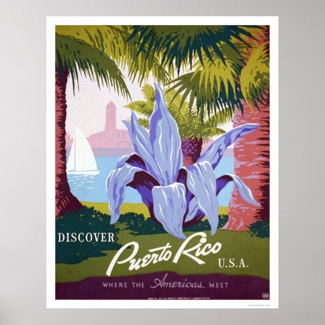 Puerto Rico Tourism 1940 WPA Poster (Front)