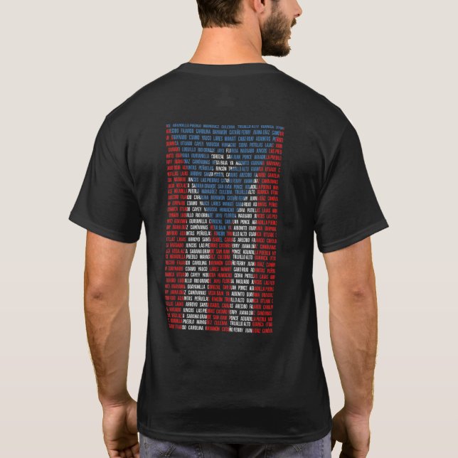 Puerto Rico Towns City Flag Puerto Rican Pride Bor T-Shirt (Back)