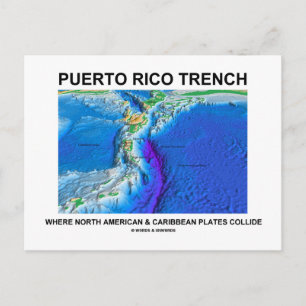 Puerto Rico Trench Where North American Caribbean Postcard
