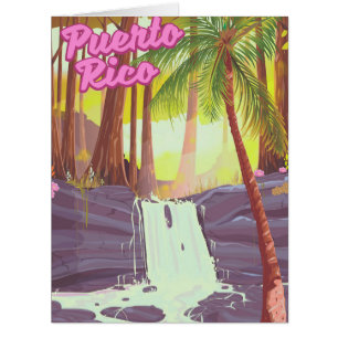 Puerto Rico Tropical Palm travel poster