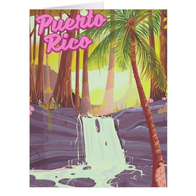 Puerto Rico Tropical Palm travel poster (Front)