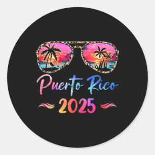 Puerto Rico Vacation 2025 Matching Group Family Su Classic Round Sticker