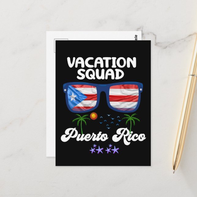 Puerto Rico Vacation Squad Group Matching  Postcard (Front/Back In Situ)