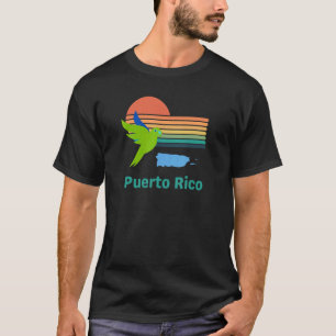 Puerto Rico Vacation Travel Map and Bird Vintage S T-Shirt