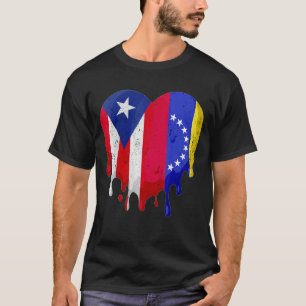 Puerto Rico Venezuela Flag Heart Grown Patriot Cou T-Shirt