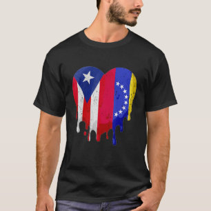 Puerto Rico Venezuela Flag Heart Grown Patriot Cou T-Shirt