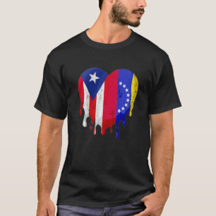 Puerto Rico Venezuela Flag Heart Grown Patriot Cou T-Shirt